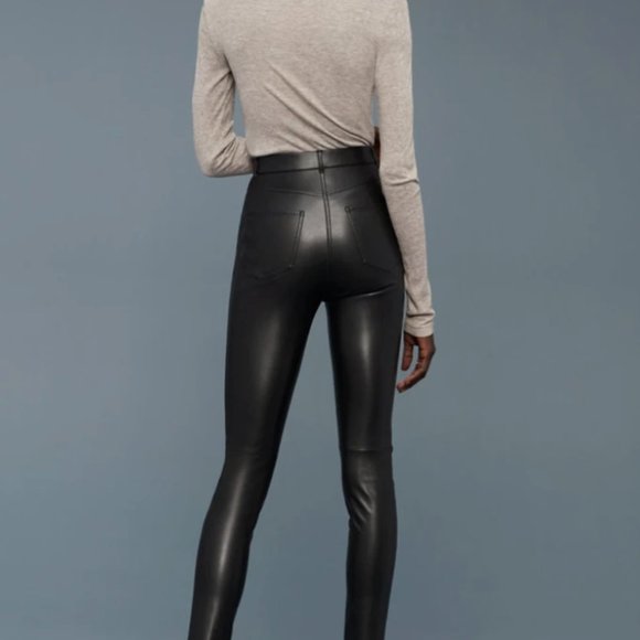 NWT Aritzia Wilfred Adrienne Vegan Leather Pant - Picture 1 of 10